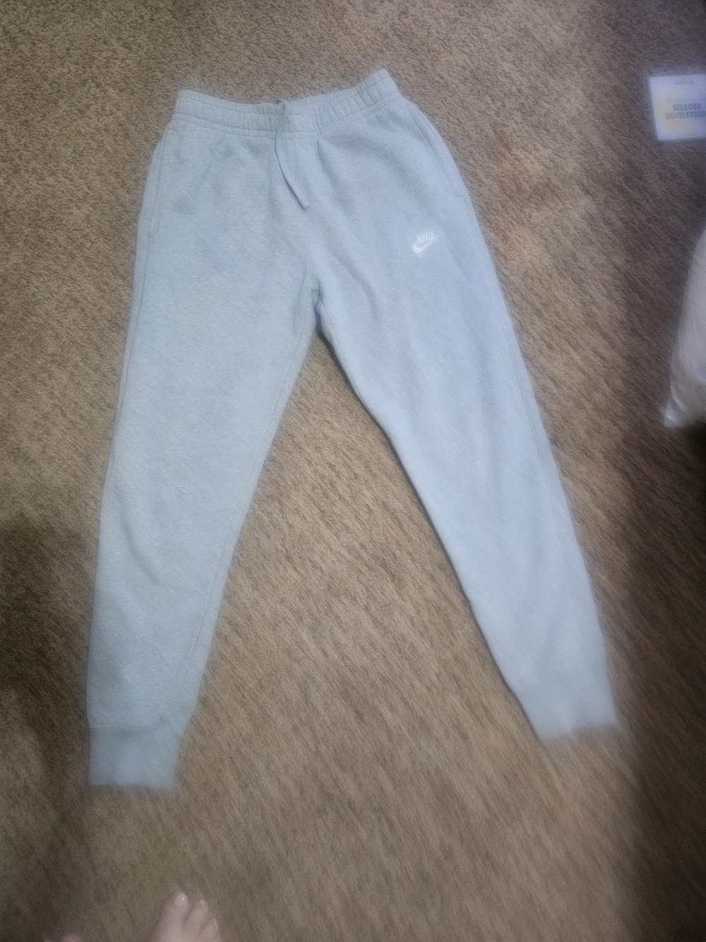Nike Sportswear Club Fleece Tapered Joggers- Light Gray - Size Small